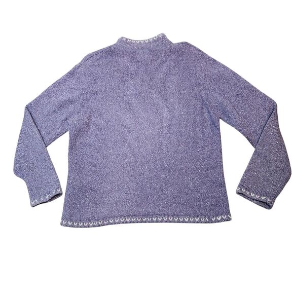 Woolrich Purple Wool 1/4 Zip Mock Neck Pullover Sweater Cottagecore Cabincore L - Picture 5 of 13